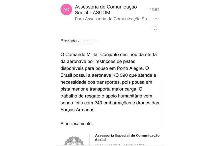 Governo mente ao afirmar que não dispensou oferta de ajuda do Uruguai ao RS