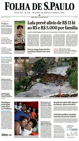 Capa da Edição Nacional da Folha