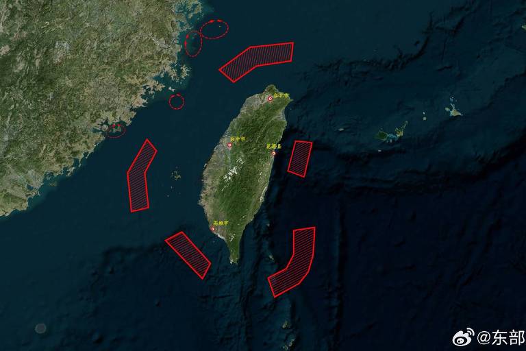 Como 'forte punição', China simula cerco a Taiwan com exercícios militares
