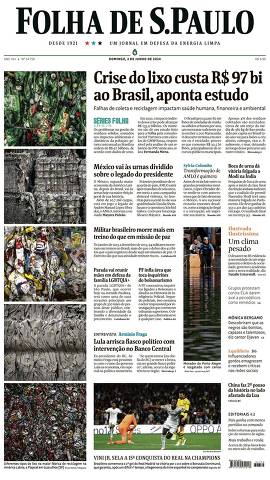 Capa da Edição Nacional da Folha