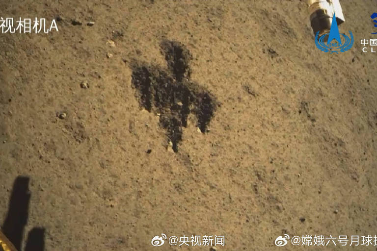 Marca deixada por Chang'e-6 na Lua viraliza por comparação a caractere chinês