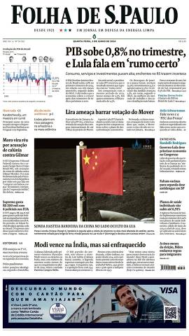 Capa da Edição Nacional da Folha