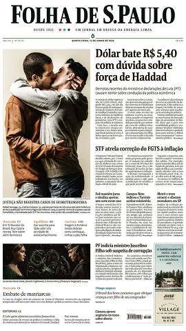 Capa da Edição Nacional da Folha