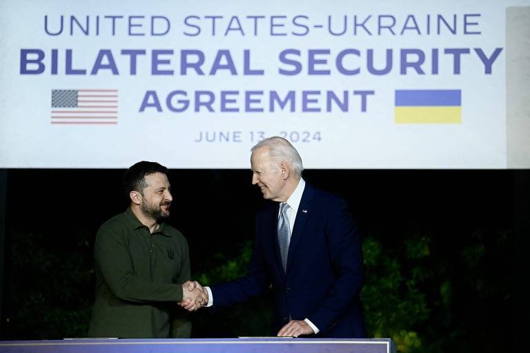 G7 aprova uso de bens russos para emprestar US$ 50 bi à Ucrânia; EUA fecham acordo militar com Kiev