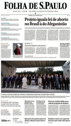 Capa da Edição Nacional da Folha