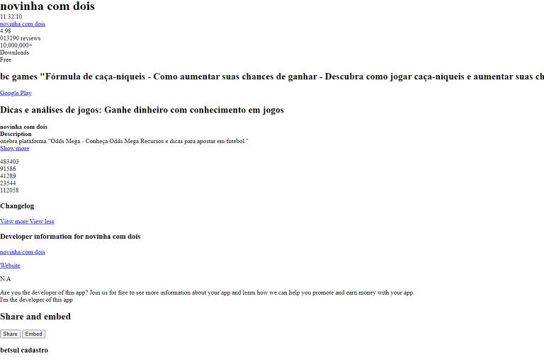 Conteúdos relacionados a apostas inseridos no site da prefeitura de Barretos 