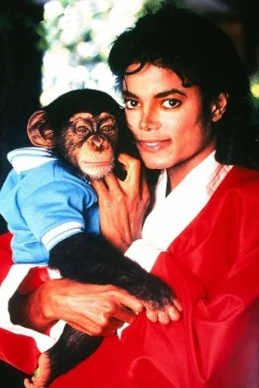 Michael Jackson e seu chimpanzé Bubbles