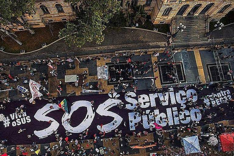 Protesto contra a PEC 32, proposta de reforma administrativa apresentada pelo Governo Bolsonaro em 2020
