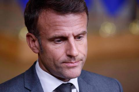 France's President Emmanuel Macron speaks to the press at the end of the European Council Summit at the EU headquarters in Brussels on June 28, 2024. French President Emmanuel Macron denounced on the night of Thursday to Friday in Brussels the 