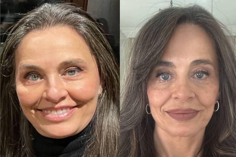 Carla Vilhena surpreende seguidores com versão 'antes e depois' com 1 ano de diferença