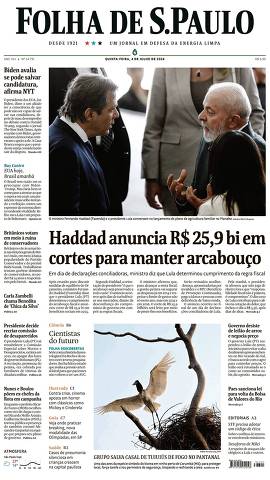 Capa da Edição Nacional da Folha