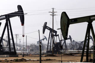 FILE PHOTO: Petroleum pump jacks are pictured in the Kern River oil field in Bakersfield