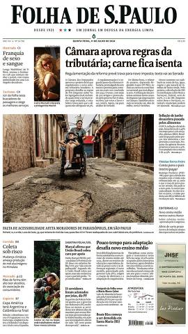 Capa da Edição Nacional da Folha