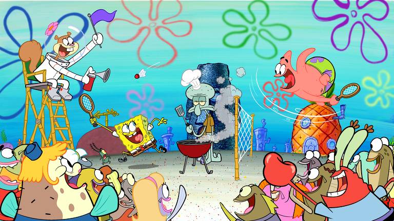 Imagem de "Bob Esponja Calça Quadrada" para comemorar os 25 anos da série animada da Nickelodeon