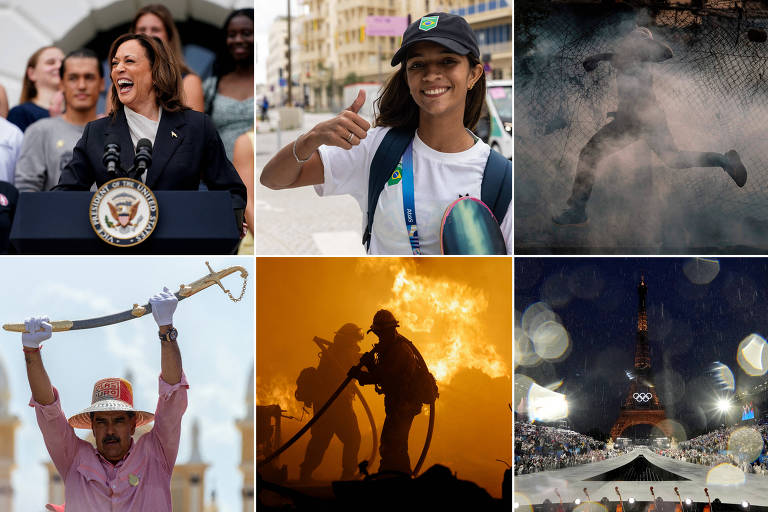 O mundo em 15 fotos; Olimpíadas Paris-2024, Kamala Harris e deslizamento na Etiópia