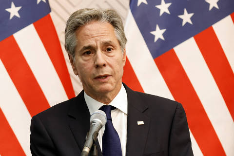 U.S. Secretary of State Antony Blinken attends a press conference in Ulaanbaatar, Mongolia August 1, 2024. REUTERS/B. Rentsendorj ORG XMIT: PPPPEK04