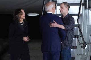 President Biden Welcomes Freed Americans At Andrews Air Force Base