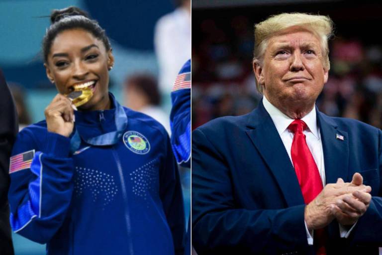 Simone Biles rebate declaração de Trump: 'Amo meu trabalho de negra'