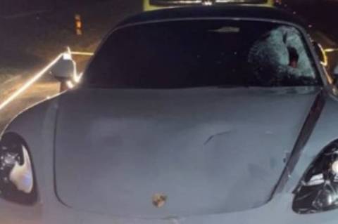Porsche envolvido em acidente em Teresópolis, região serrana do Rio de Janeiro