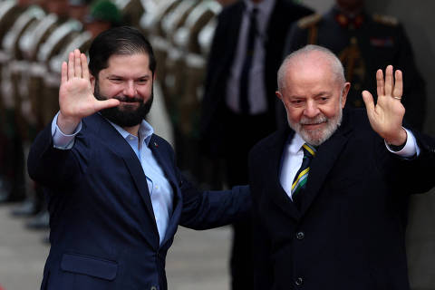 Chile?s President Gabriel Boric and Brazil?s President Luiz Inacio Lula da Silva meet at La Moneda government palace, in Santiago, Chile August 5, 2024. REUTERS/Ivan Alvarado ORG XMIT: PPPIA104