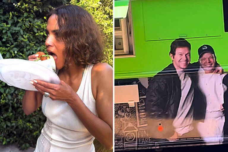 Halle Berry pede para provar hambúrguer e ganha food truck inteiro de Mark Whalberg