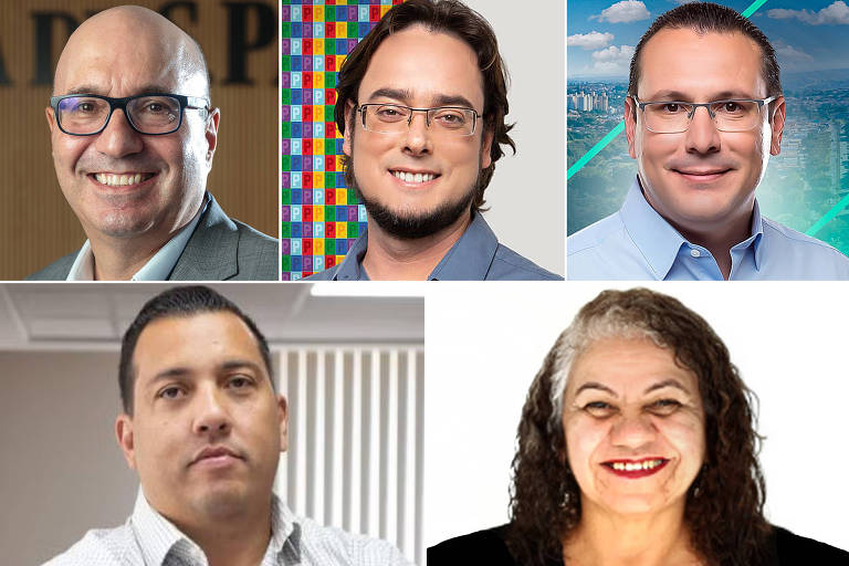 Montagem com os rostos dos candidatos a Prefeitura de Campinas