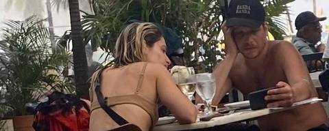 Luisa Arraes e Chico Chico são vistos em restaurante no RJ