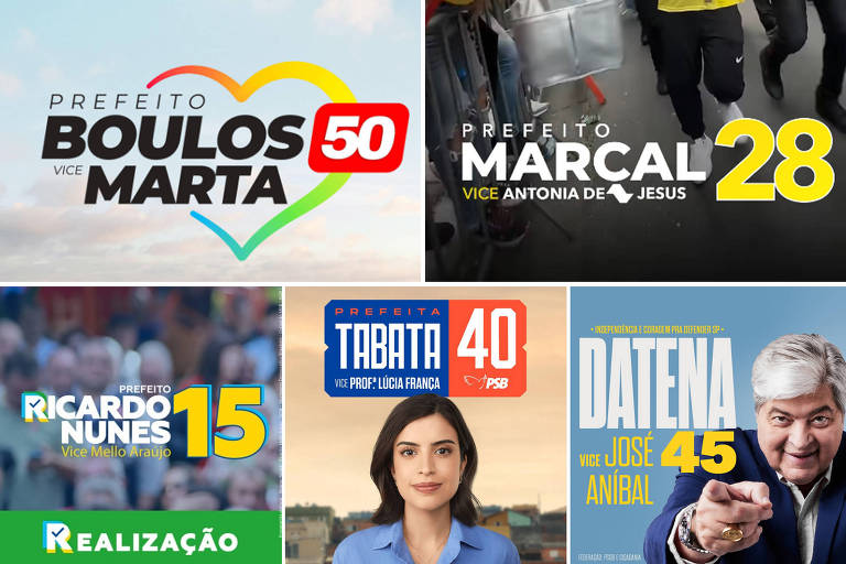 Referência a Bolsonaro, emoji e destaque a Marta marcam logos de candidatos em SP