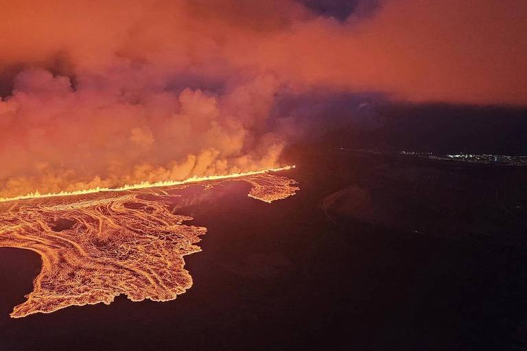 Islândia coleta lava para tentar se defender de erupções vulcânicas