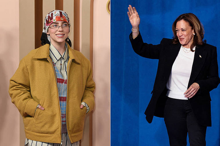 Billie Eilish declara apoio a Kamala Harris e pede que fãs se registrem para votar