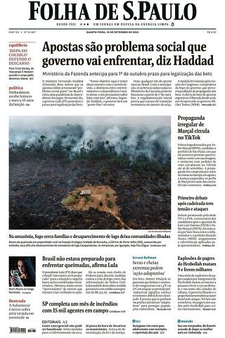 Capa da Edição Nacional da Folha