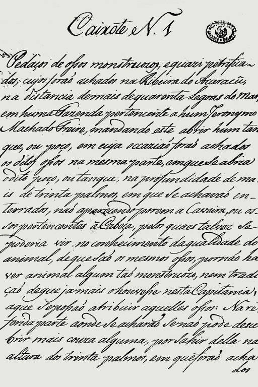 A imagem apresenta uma carta manuscrita em papel claro, com texto em caligrafia cursiva. O conteúdo da carta discute questões relacionadas a um assunto não especificado, com várias linhas de texto bem organizadas. No canto superior direito, há um selo ou emblema.