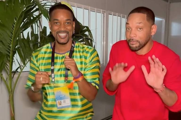 Sósia baiano de Will Smith viraliza ao fazer dancinha com cantor no Rock in Rio