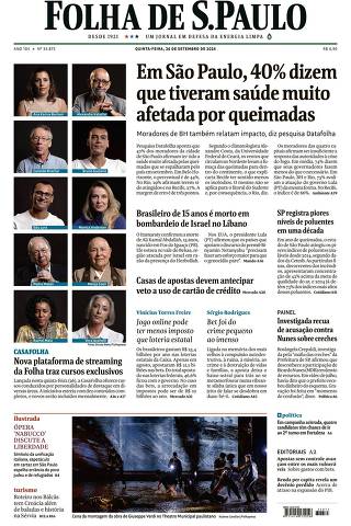 Capa da Edição Nacional da Folha