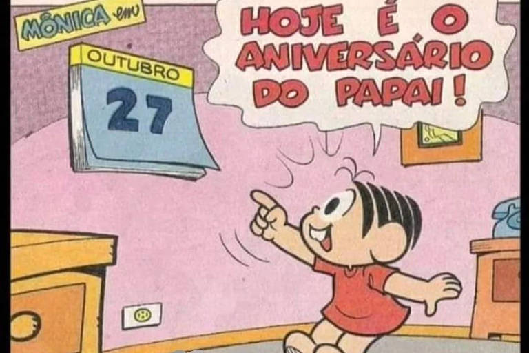 Meme brinca com coincidência de aniversários do pai da personagem Mônica e de Lula