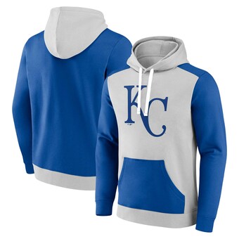 Men's Kansas City Royals Fanatics Gray/Royal Arctic Pullover Hoodie