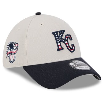 Men's Kansas City Royals  New Era Khaki/Black 2024 Fourth of July 39THIRTY Flex Hat