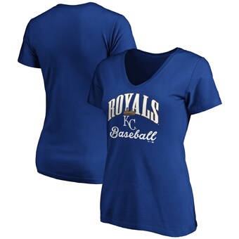Women's Kansas City Royals Fanatics Royal Victory Script V-Neck T-Shirt