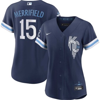 Women's Kansas City Royals Whit Merrifield Nike Navy City Connect Replica Player Jersey