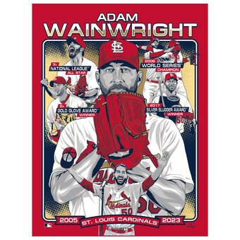 St. Louis Cardinals Adam Wainwright Phenom Gallery MLB Career 18" x 24" Gold Foil Serigraph