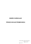 Diseño Curricular Técnico en Electromecánica