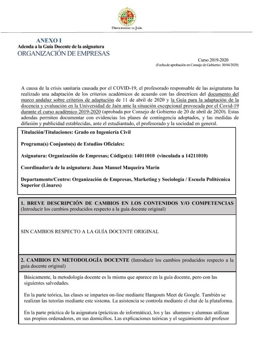 Grado en Ingenieria Civil Minas Recursos_Organización de Empresas