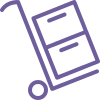 Image of a trolley with boxes on it icon