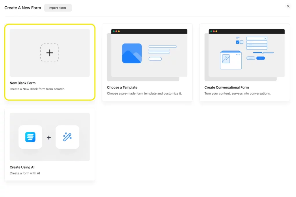 New Blank Form- WordPress form builder- Fluent Forms