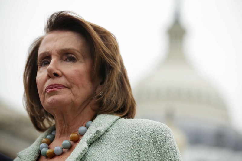 Then-U.S. House Minority Leader Rep. Nancy Pelosi attends a news conference.