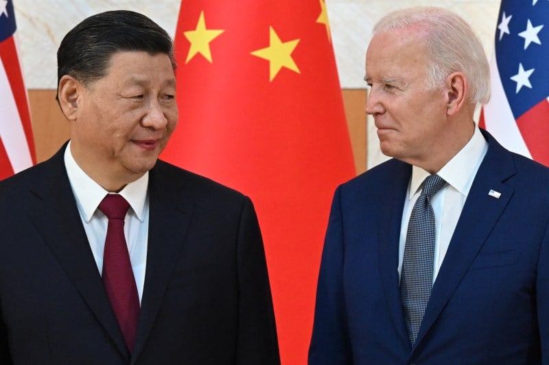 U.S. President Joe Biden and Chinese President Xi Jinping meet.