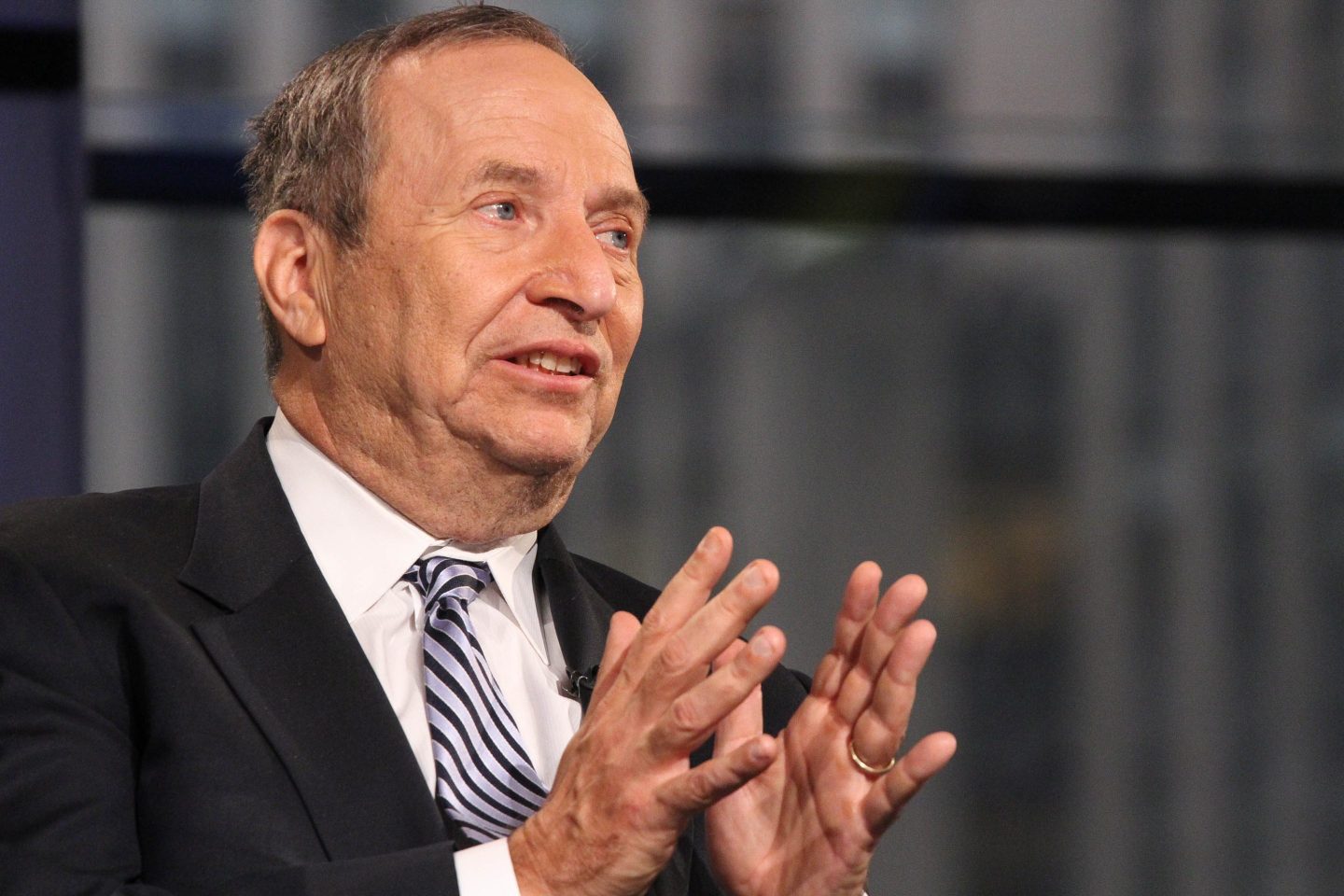 NEW YORK, NY &#8211; JANUARY 30:  Former Treasury Secretary Larry Summers visits FOX Business Network at FOX Studios on January 30, 2015 in New York City.  (Photo by Rob Kim/Getty Images)