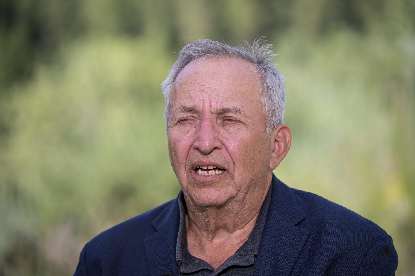 Larry Summers, president emeritus and professor at Harvard University, during a Bloomberg Television interview at the Allen &amp; Co. Media and Technology Conference in Sun Valley, Idaho, US, on Thursday, July 13, 2023. The summit is typically a hotbed for etching out mergers over handshakes, but could take on a much different tone this year against the backdrop of lackluster deal volume, inflation and higher interest rates. Photographer: David Paul Morris/Bloomberg via Getty Images