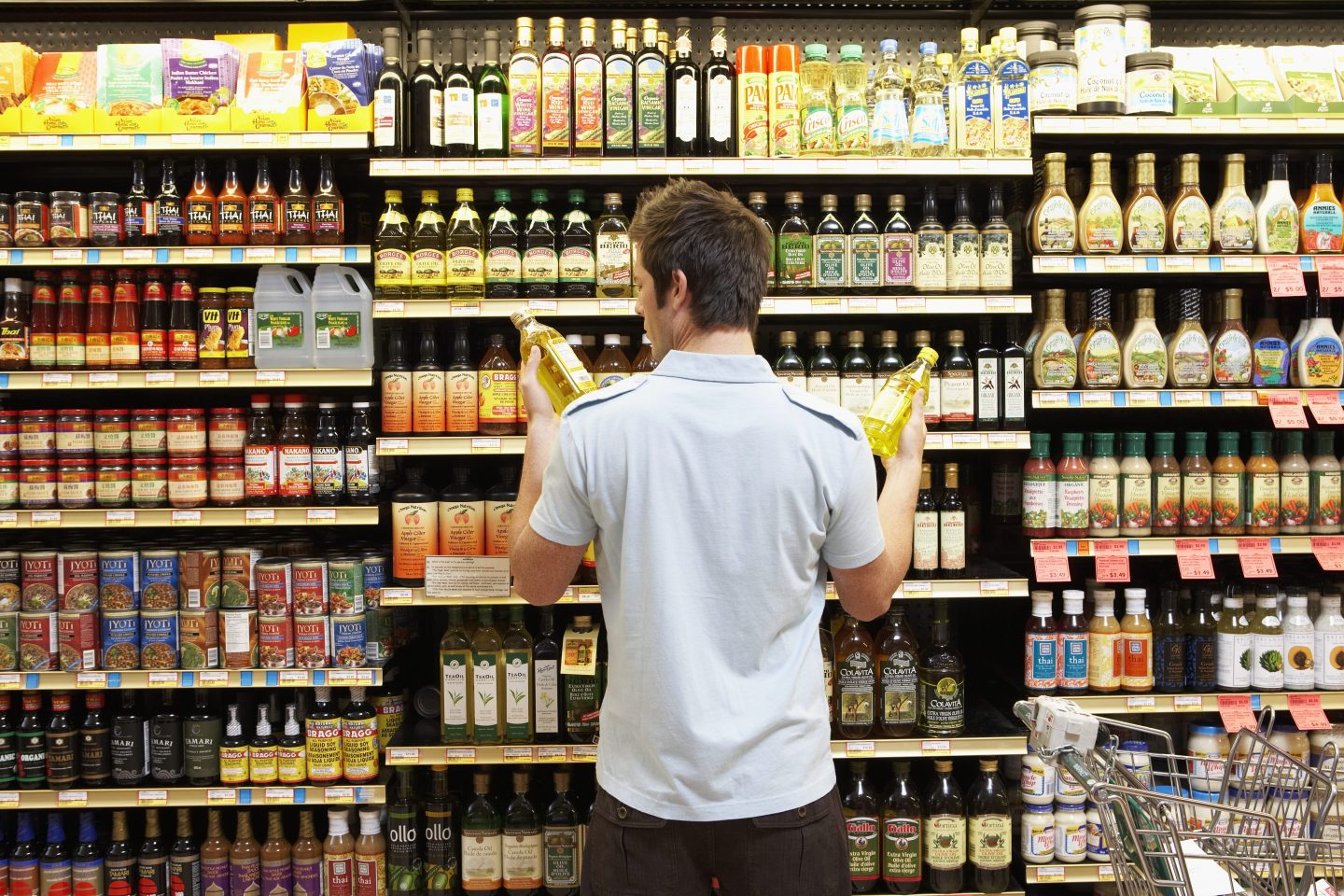 man shopping at market