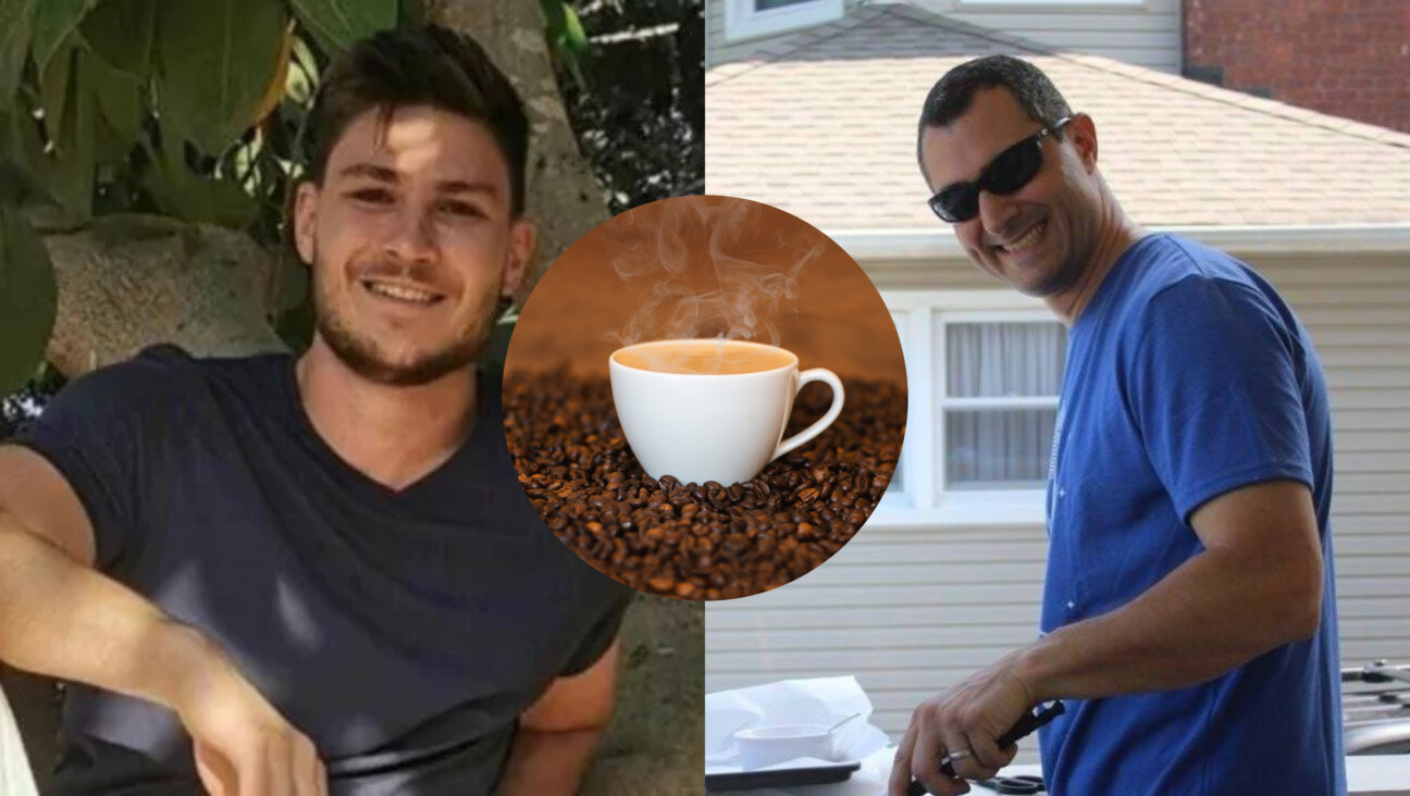 Before being kidnapped on Oct. 7, Sasha Troufanov, left, took coffee breaks every weekday at 3 p.m. Now my friend Josh Katz, right, does so in his honor. 